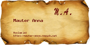 Mauter Anna névjegykártya